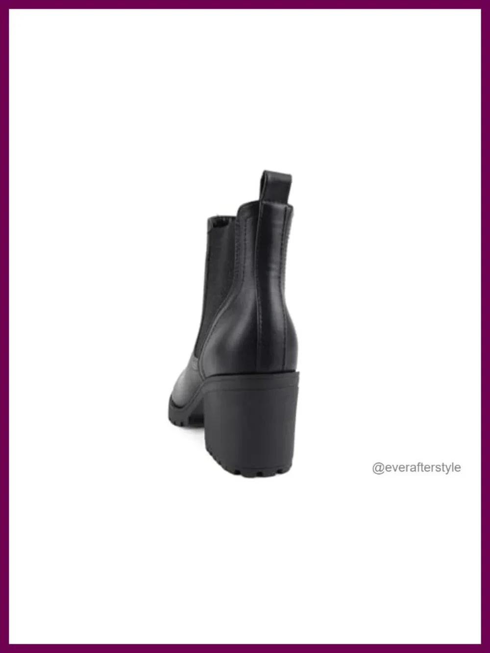 Lug Sole Mid Heel Chelsea Fashion Ankle Boot Double Elastic Gore